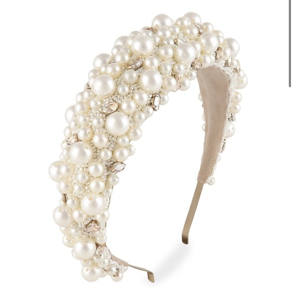 Deepa Gurnani Lux Faux Pearl Embellished Padded Headband - Picture 3 of 14